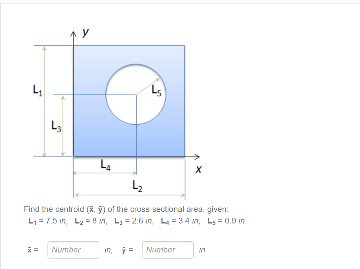 Find the centroid ) of the cross - sectional