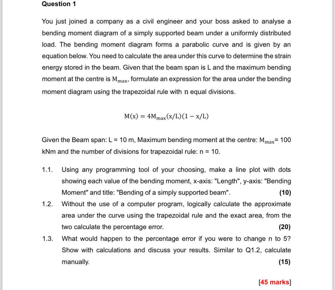 Question 1 You just joined a company as a civil