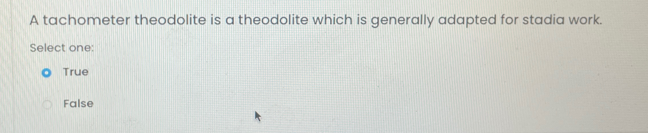 A tachometer theodolite is a theodolite which is