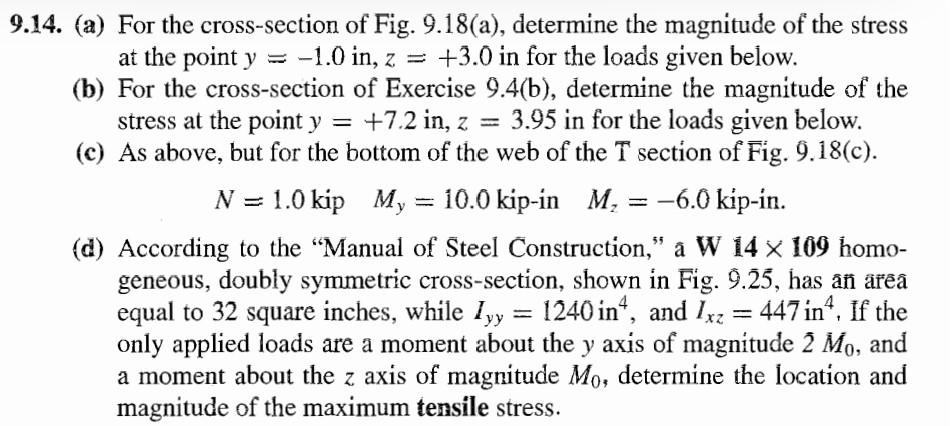 9 . 1 4 . ( a ) For the cross - section of Fig. 9