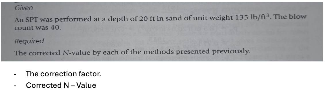 an SPT was performed at a depth of 2 0 ft in sand