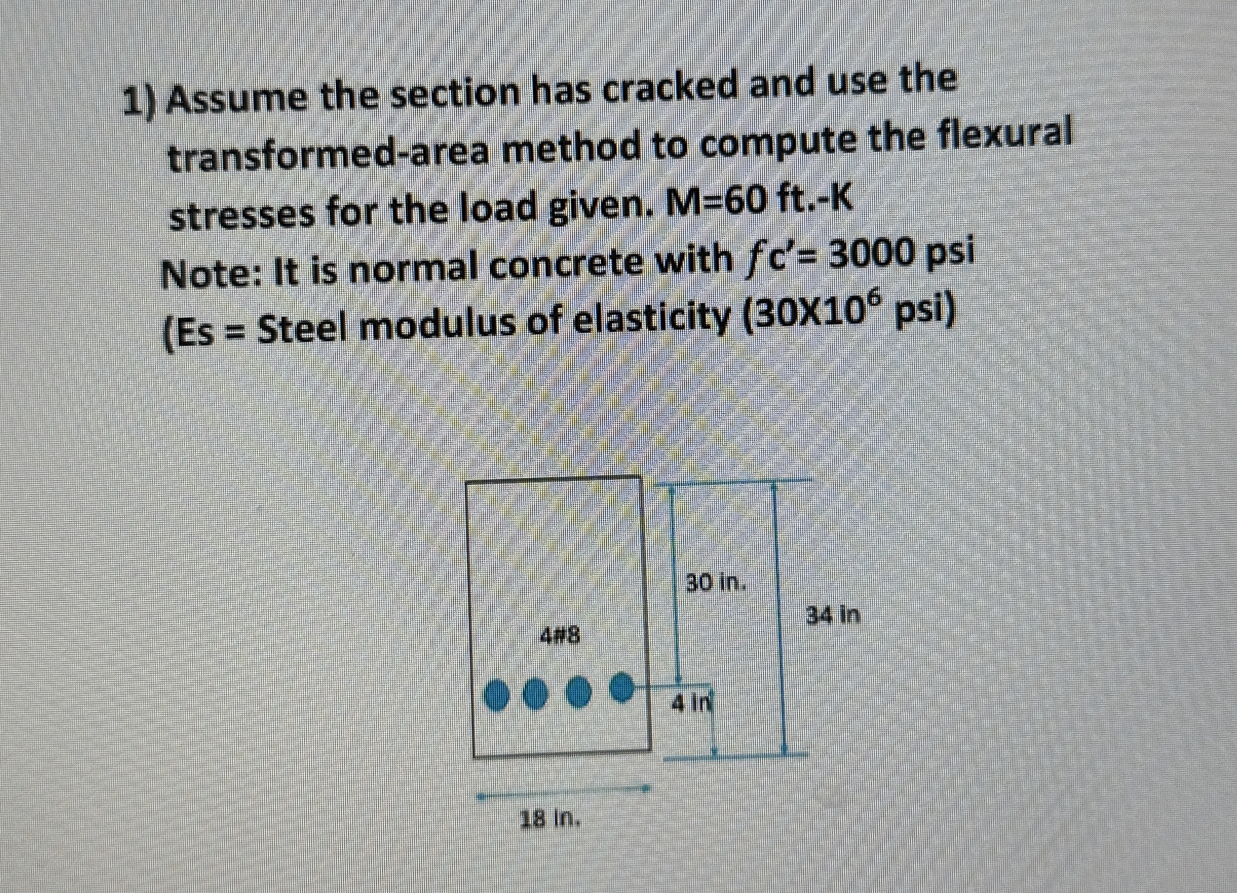 Assume the section has cracked and use the
