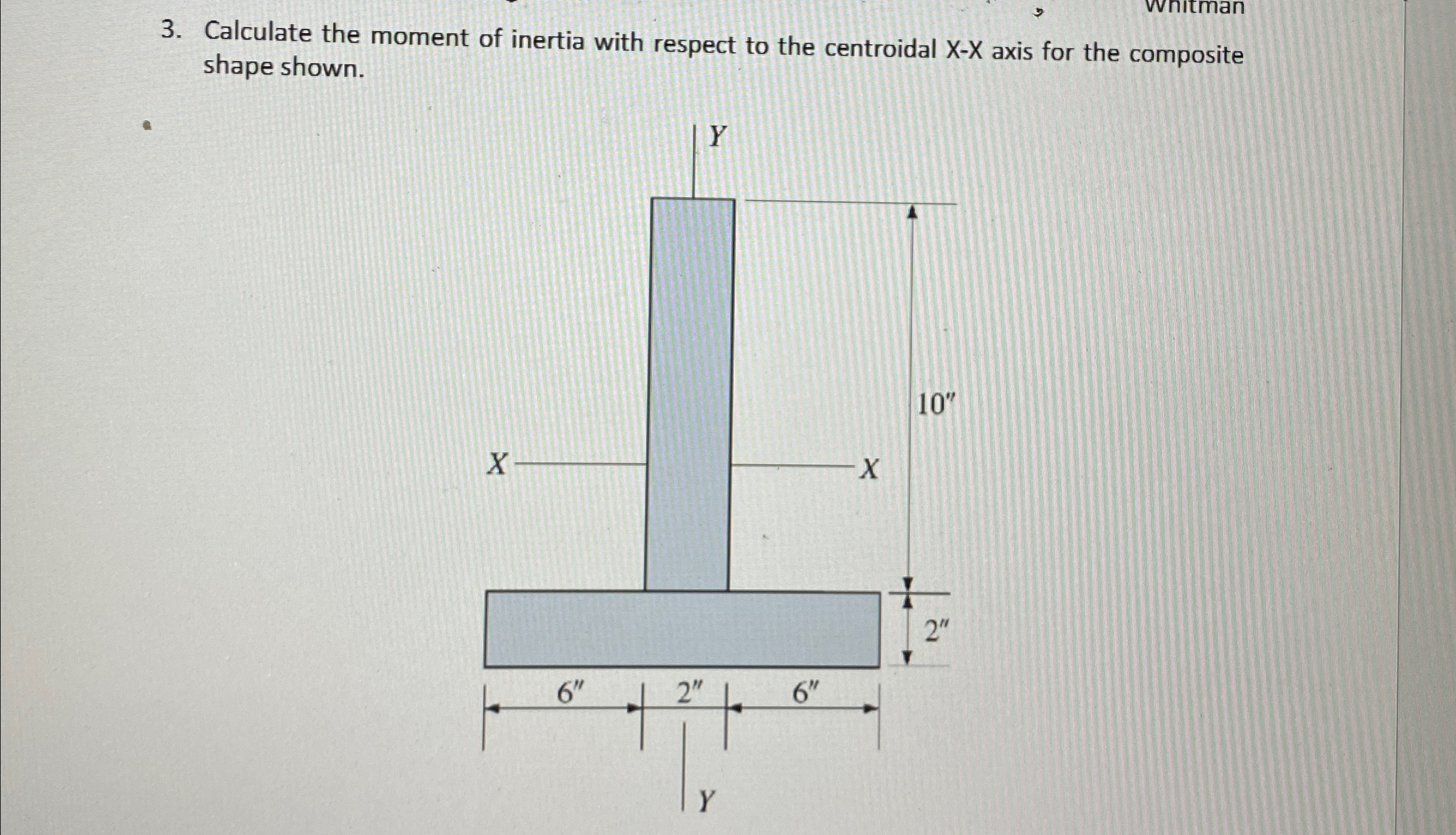 Calculate the moment of inertia with respect to