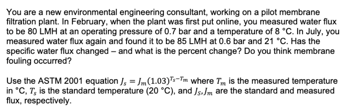 You are a new environmental engineering