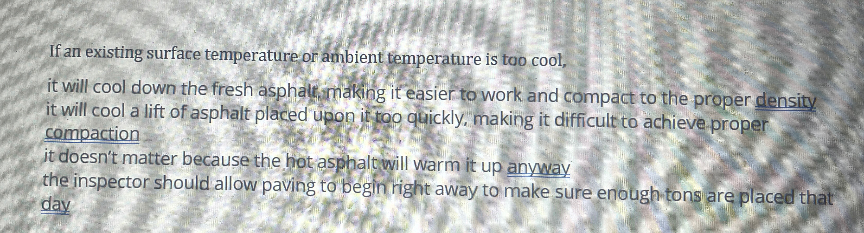 If an existing surface temperature or ambient