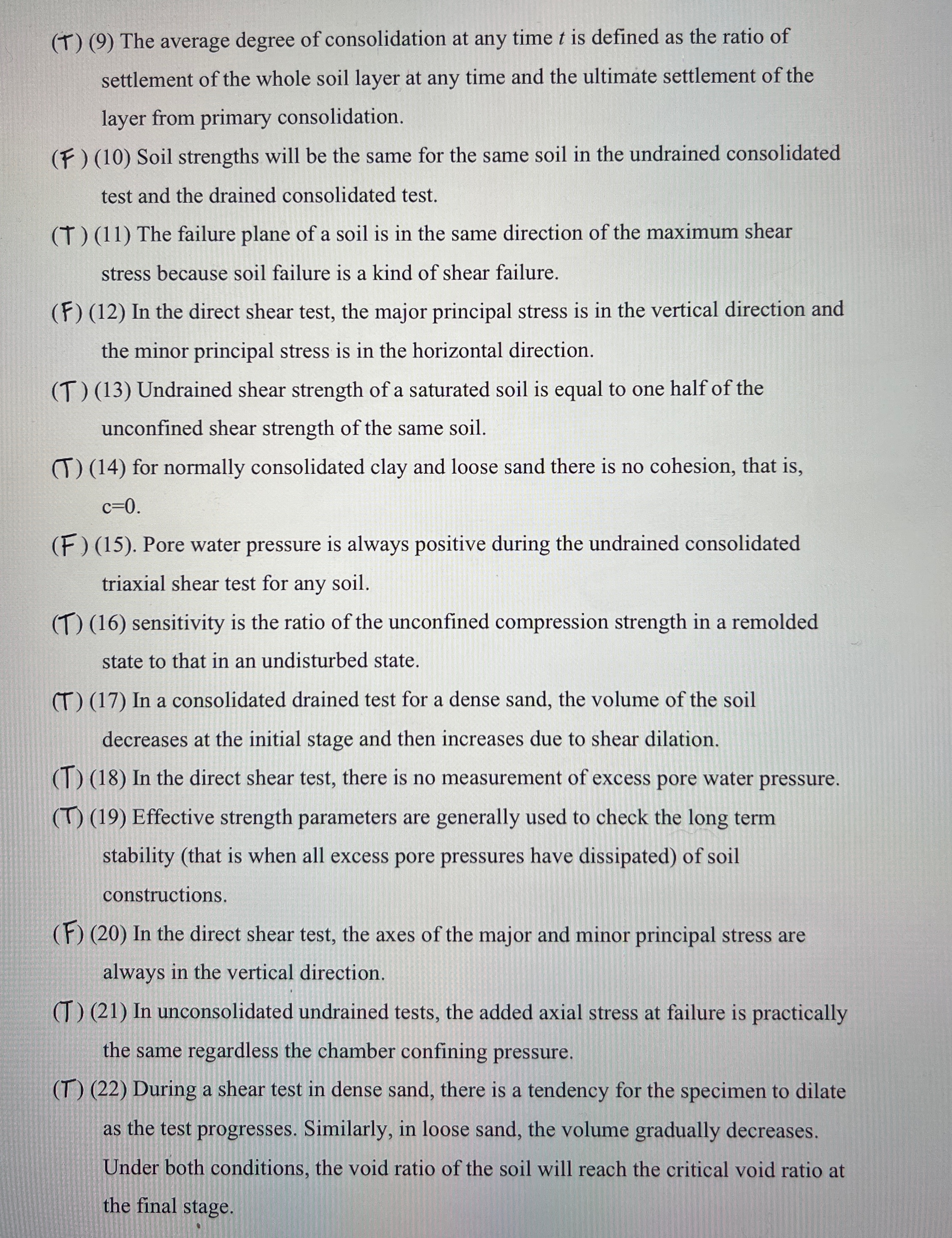 ( T ) ( 9 ) The average degree of consolidation