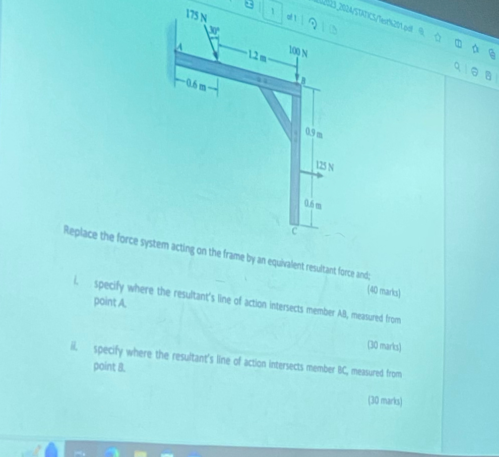 Replace the forct sysem acting on the frame by an