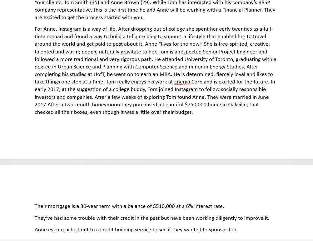 You must assess the client's needs and prepare a