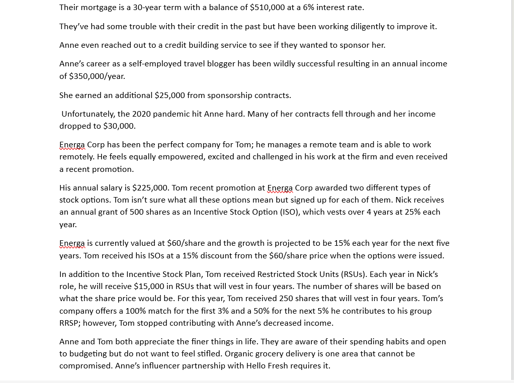 You must assess the client's needs and prepare a