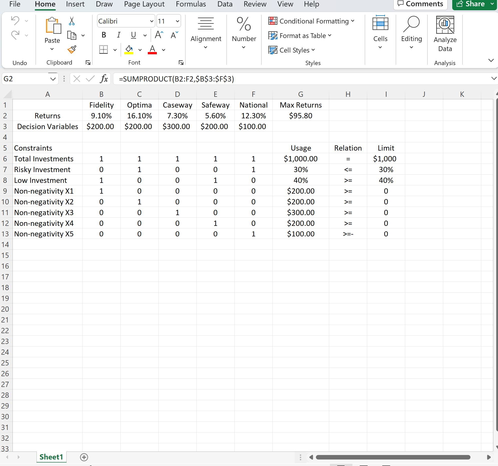 Hello I am having trouble with AG Excel Linear