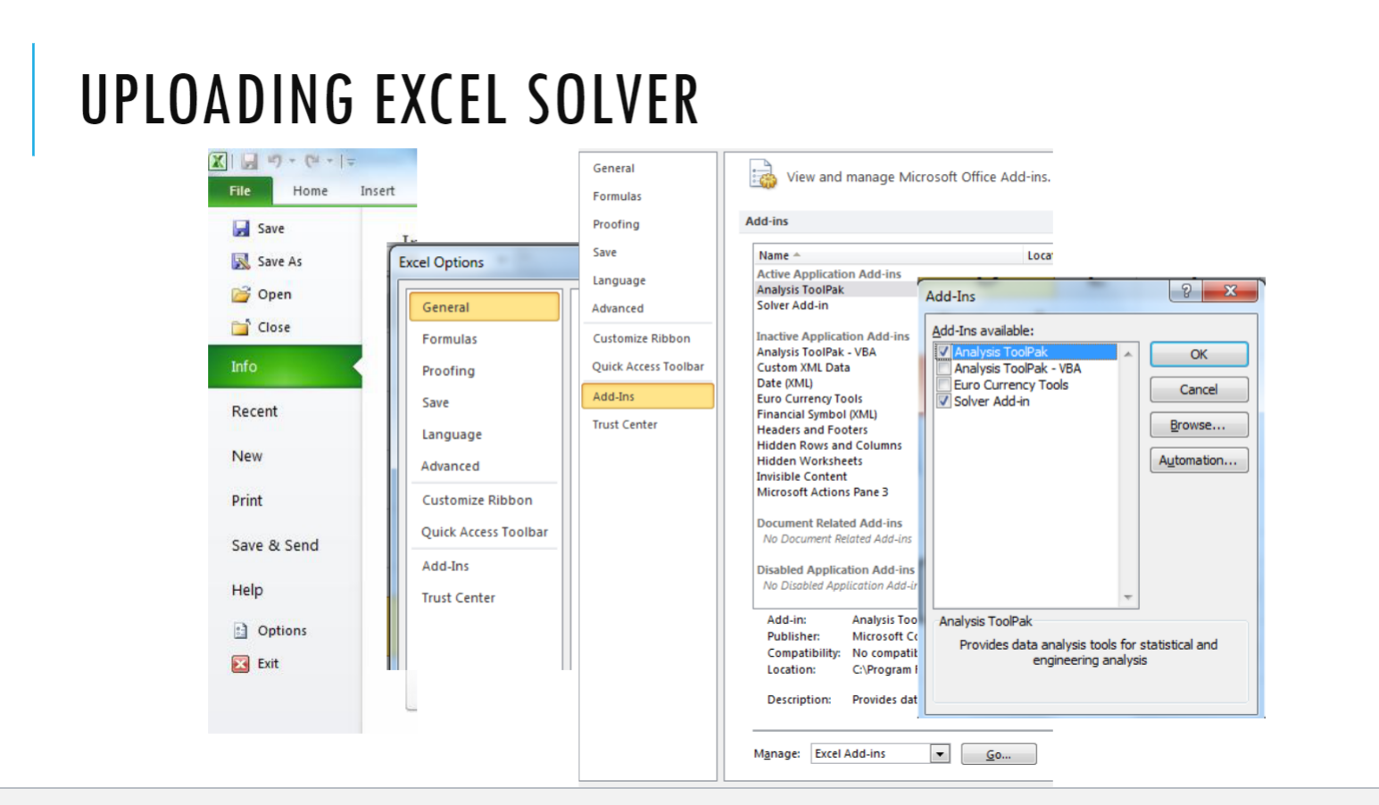 Hello I am having trouble with AG Excel Linear