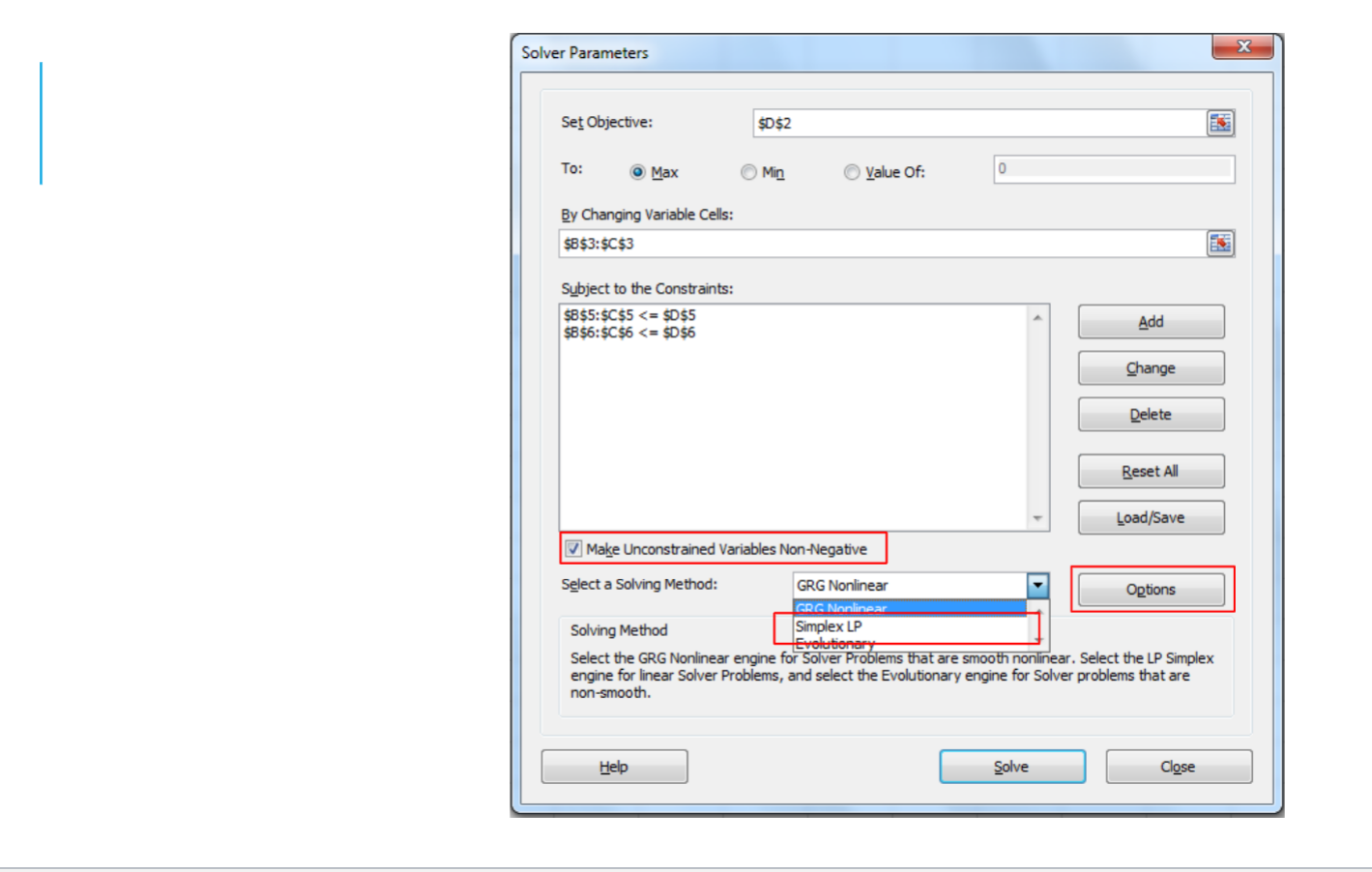 Hello I am having trouble with AG Excel Linear