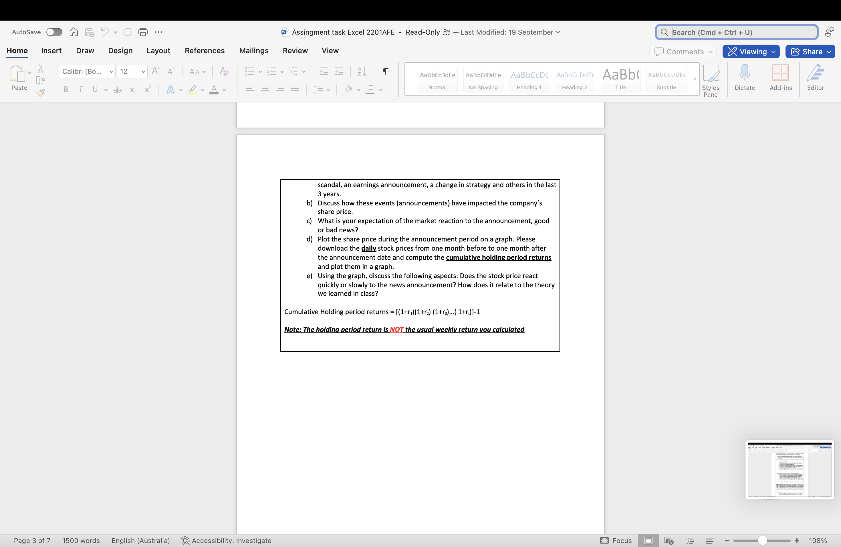 Autosave (D () @ - @- Assingment task Excel