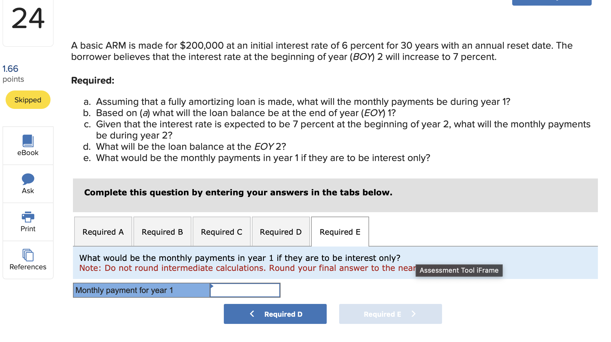 19 A partially amortizing loan for $90,000 for 10