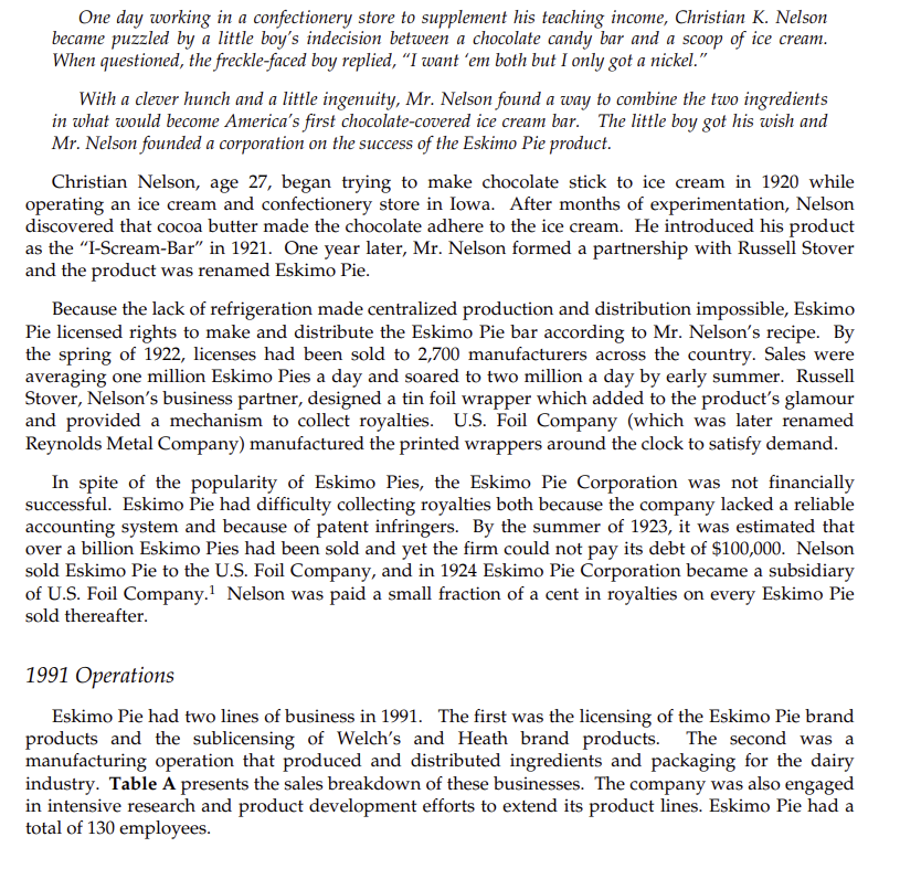 Eskimo Pie HBR Case Study 1) use 2 DV methods to