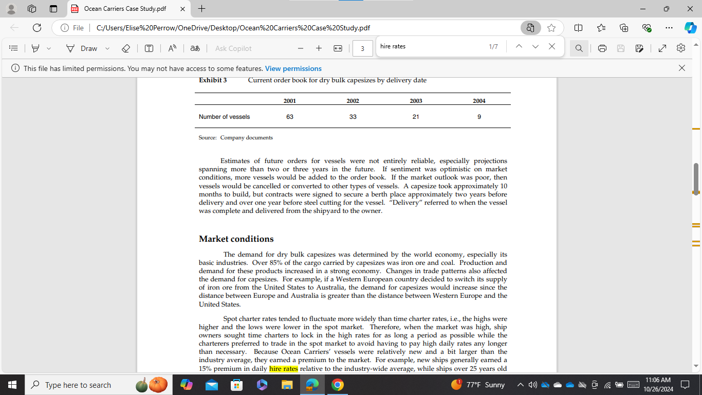 an Ocean Carriers Case Study.pdf X + X C File |