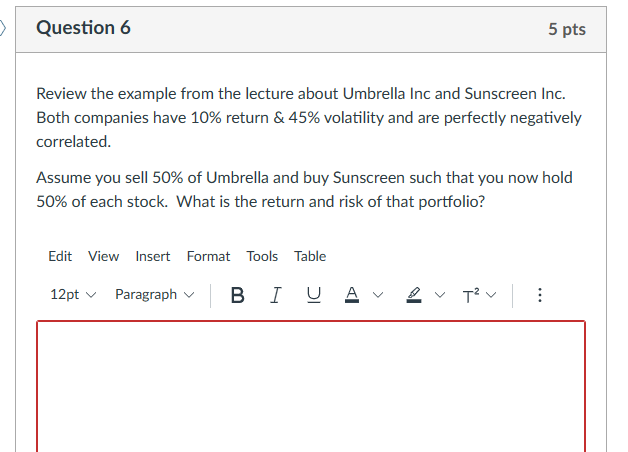 Question 6 5 pts Review the example from the