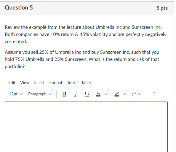 Question 6 5 pts Review the example from the