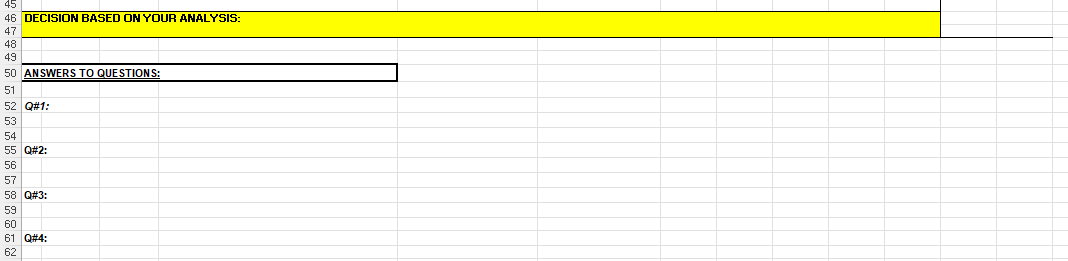 Need help completing the Excel spreadsheet below: