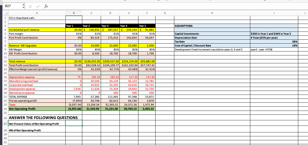 I need help with how caculate Net Present Value