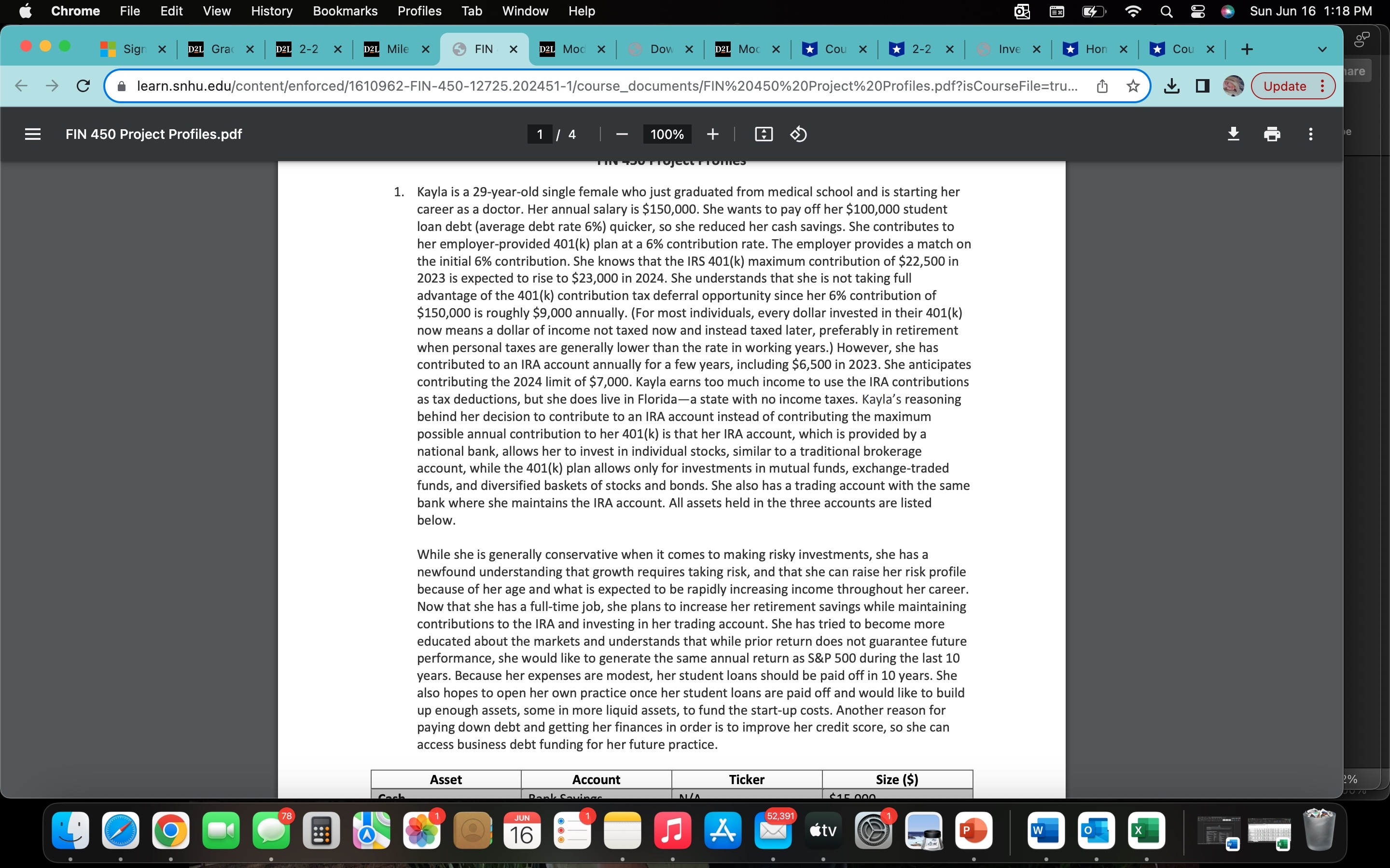 Each investment return must also be compared to a