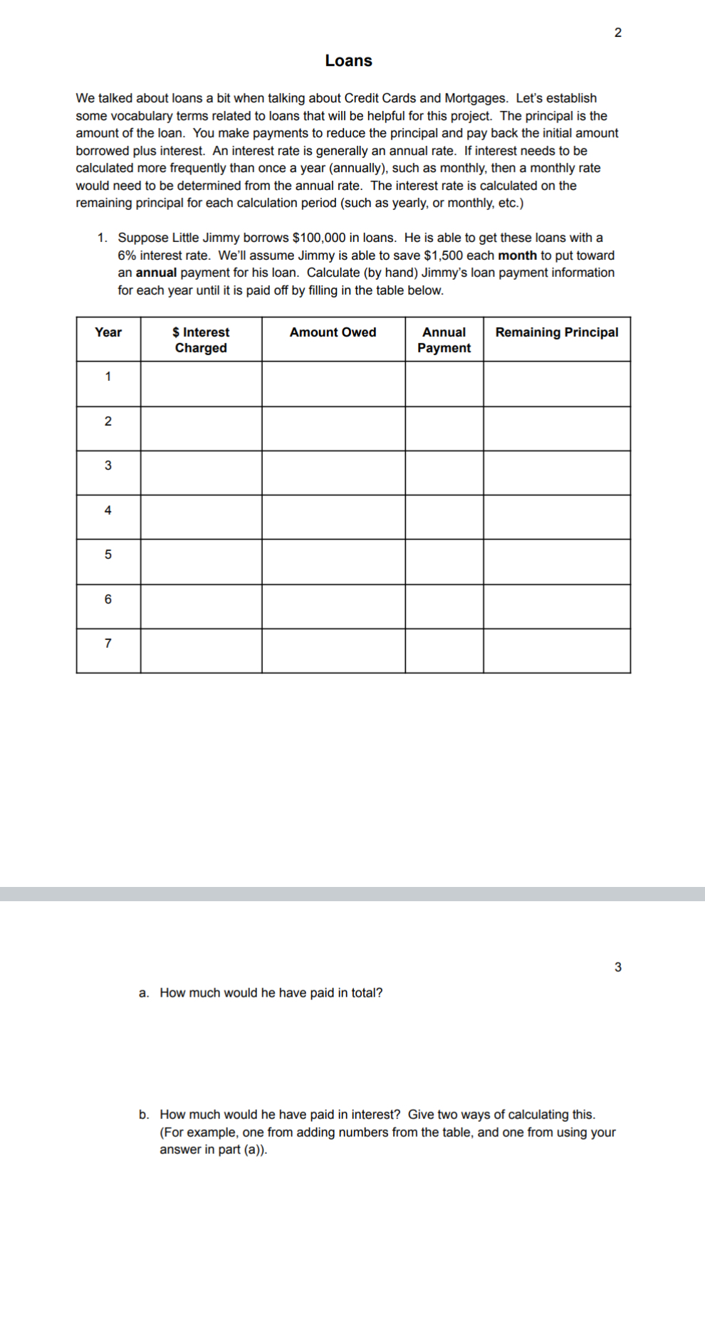 Loans We talked about loans a bit when talking