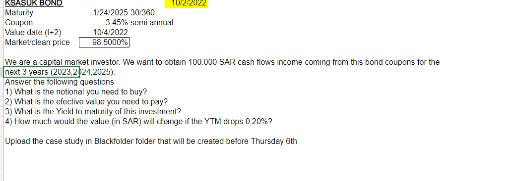 KSASUK BOND 10/2/2022 Maturity 1/24/2025 30/360
