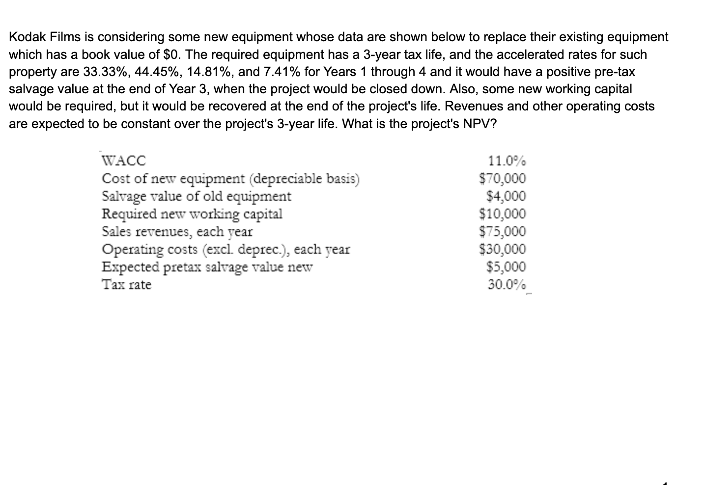 Kodak Films is considering some new equipment