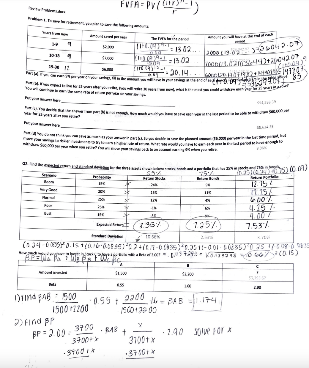 Please rework all problems. Review Problems.docx