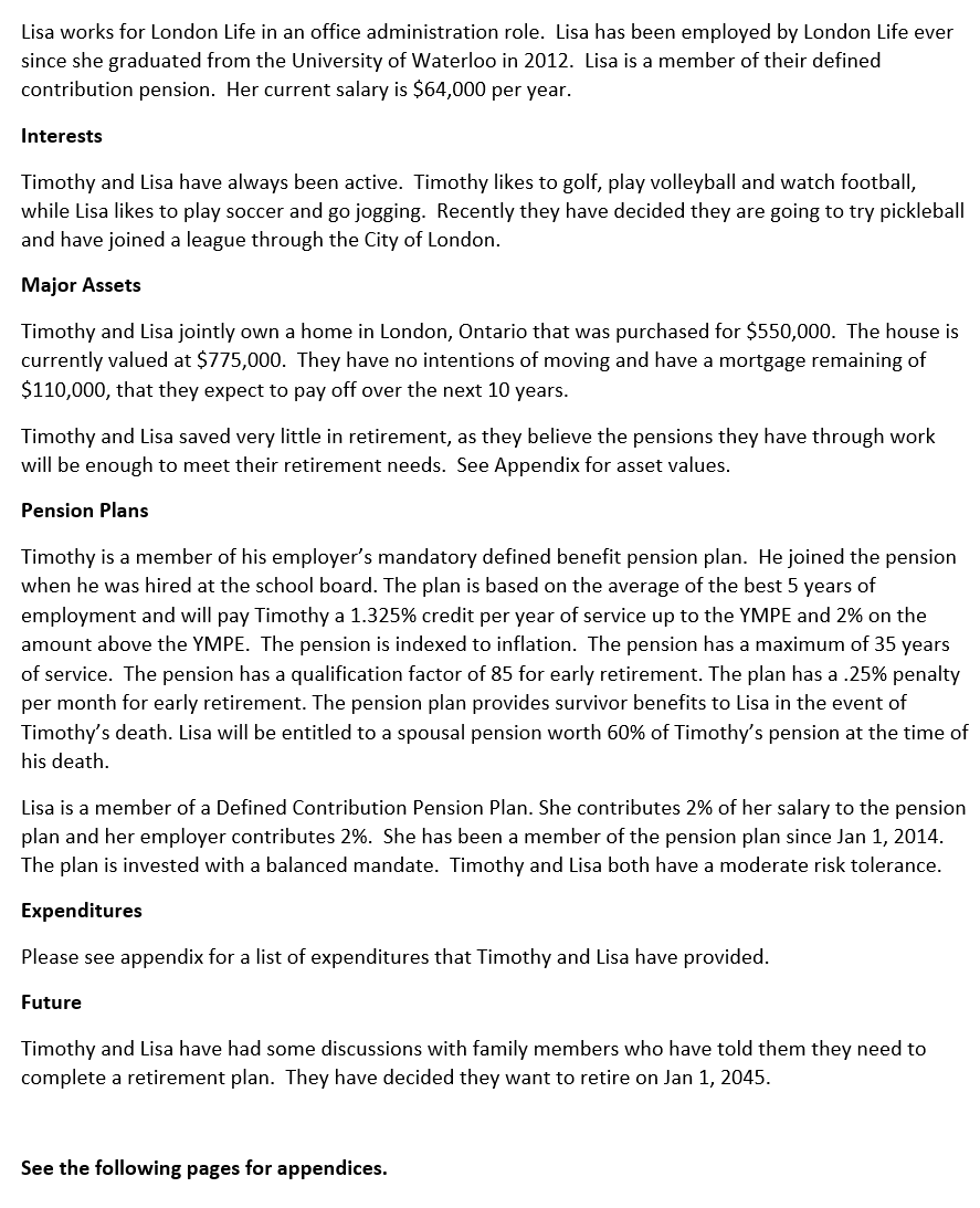 Retirement Planning Case Study Fall 2024 The