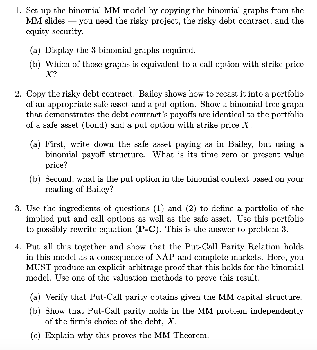 The MM Problem Read the problem below and answer