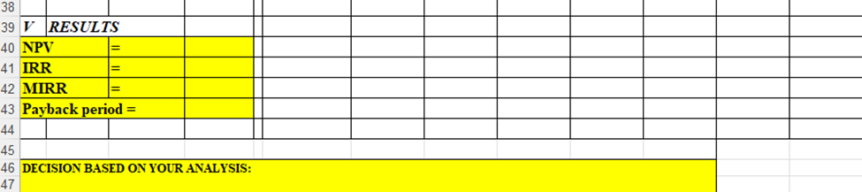 Please fill out the ICAR format Excel Cash Flow