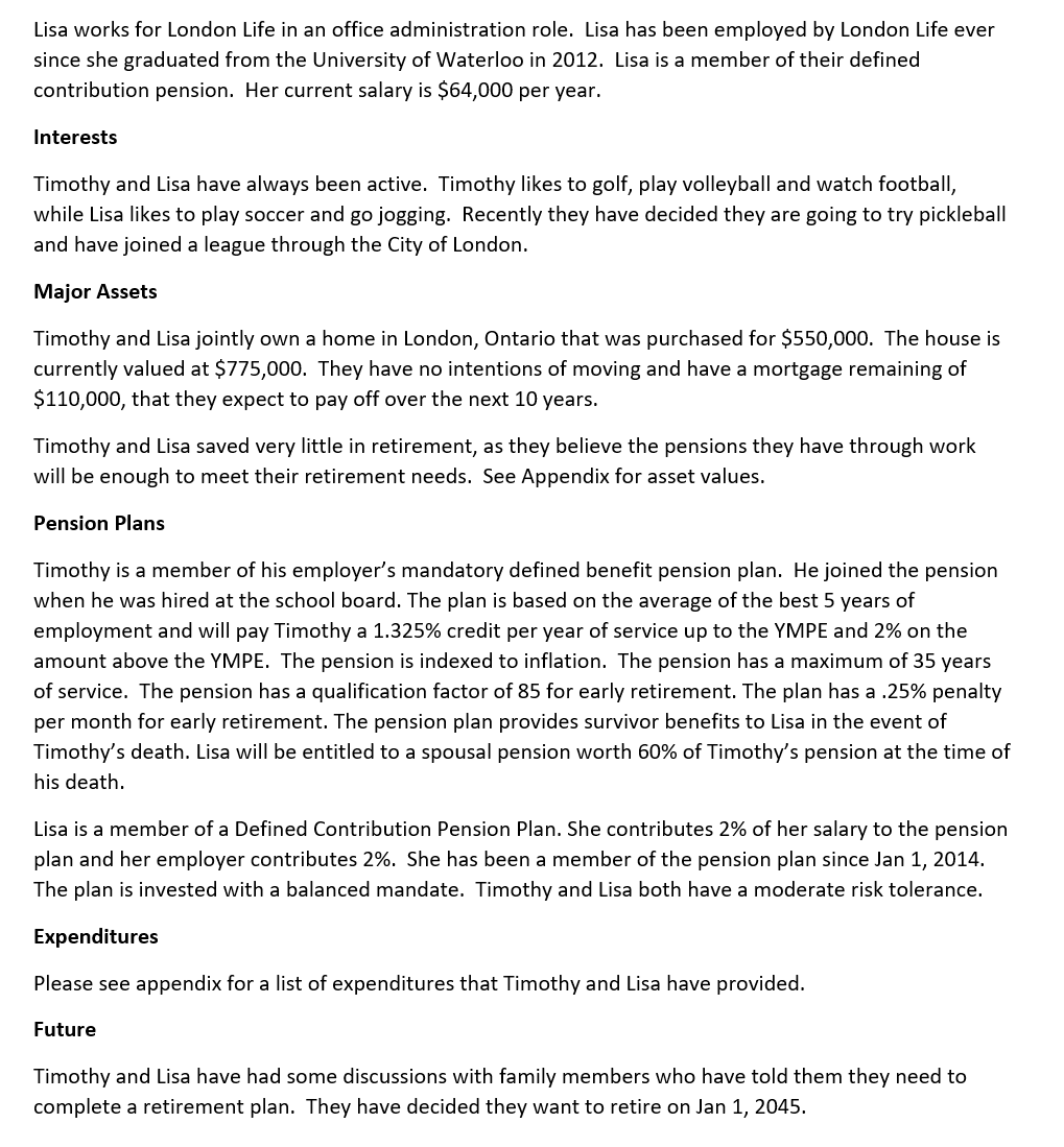 Retirement Planning Case Study Fall 2024 Part 1