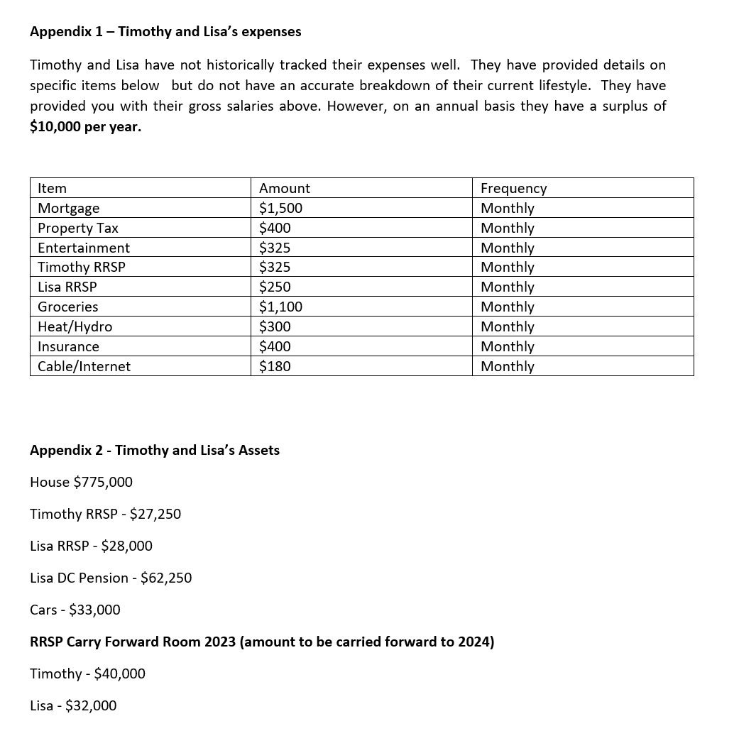 Retirement Planning Case Study Fall 2024 Part 1