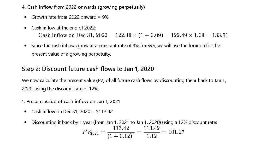 Qu: a ) Cash flow (1 ): The CFS before the