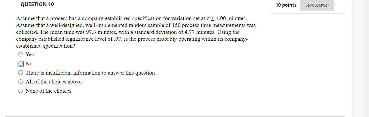 QUESTION 10 10 points Save Answer Assume that a