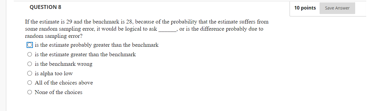 QUESTION 10 10 points Save Answer Assume that a