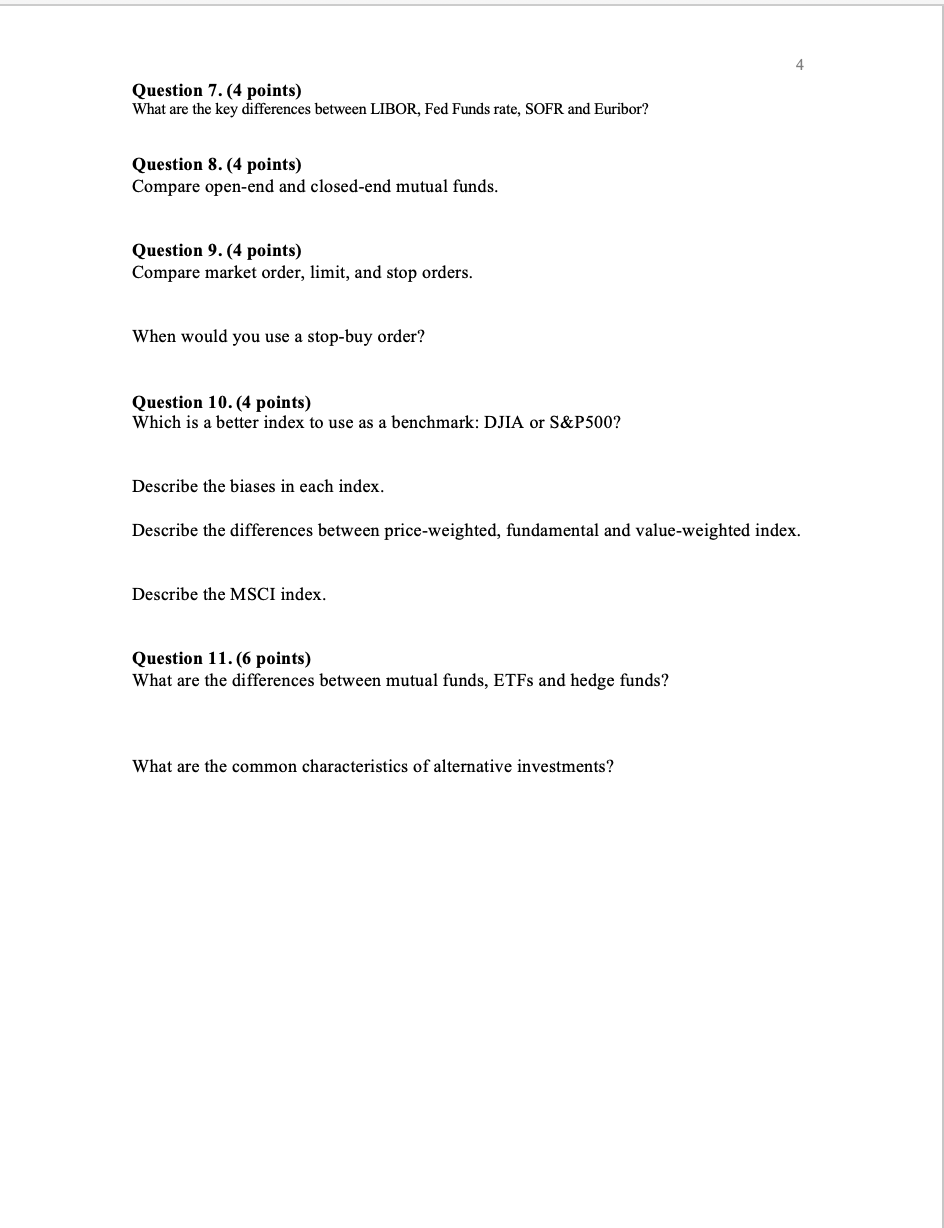 Question 1. (4 points) Describe the difference