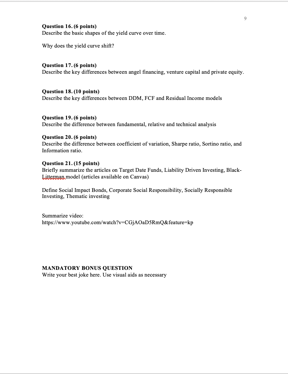 Question 1. (4 points) Describe the difference