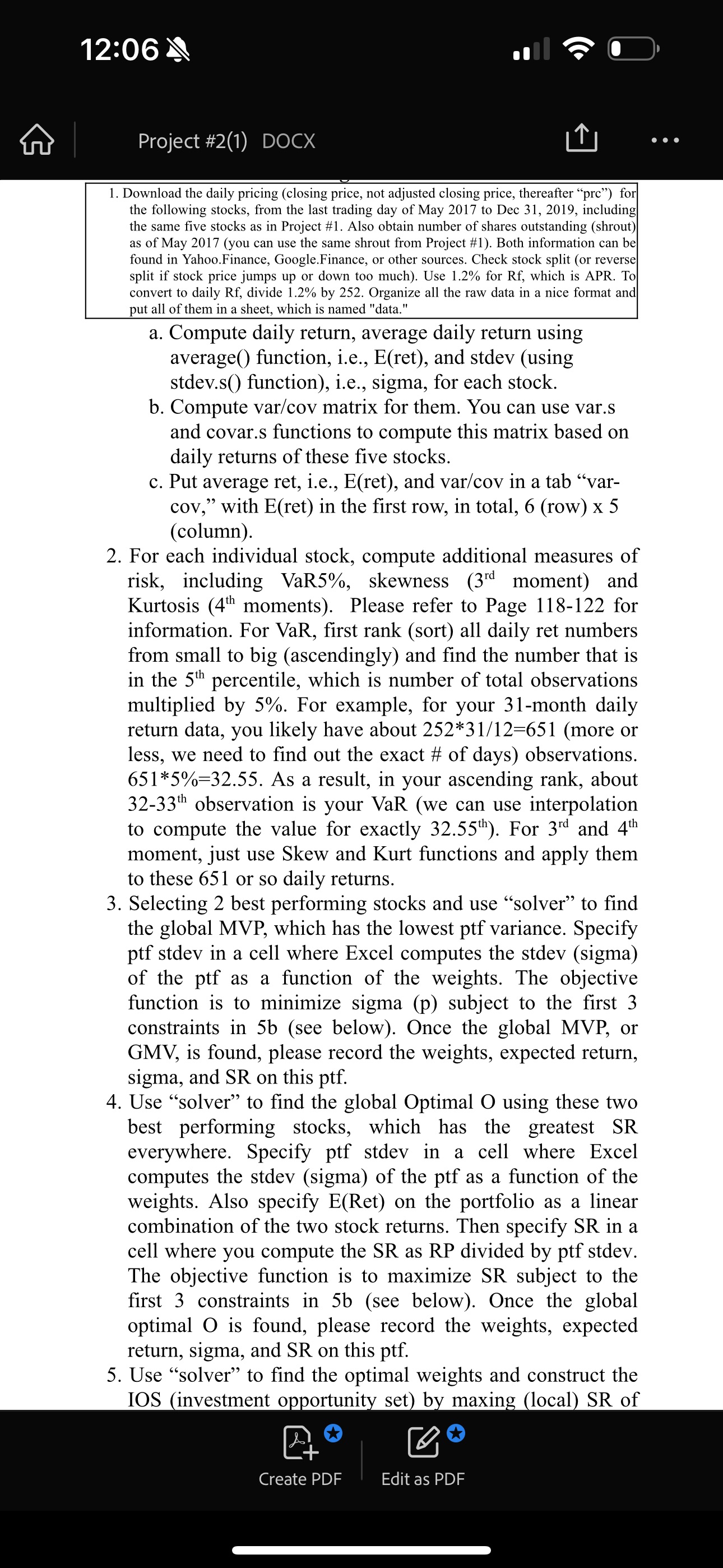 Only number 2 please 12:06 N\\ oD Project #2(1)