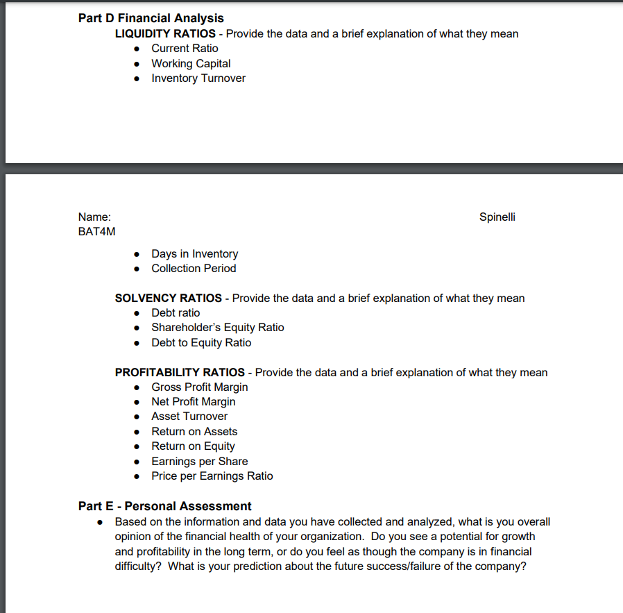 Final Culminating Performance Task - Financial