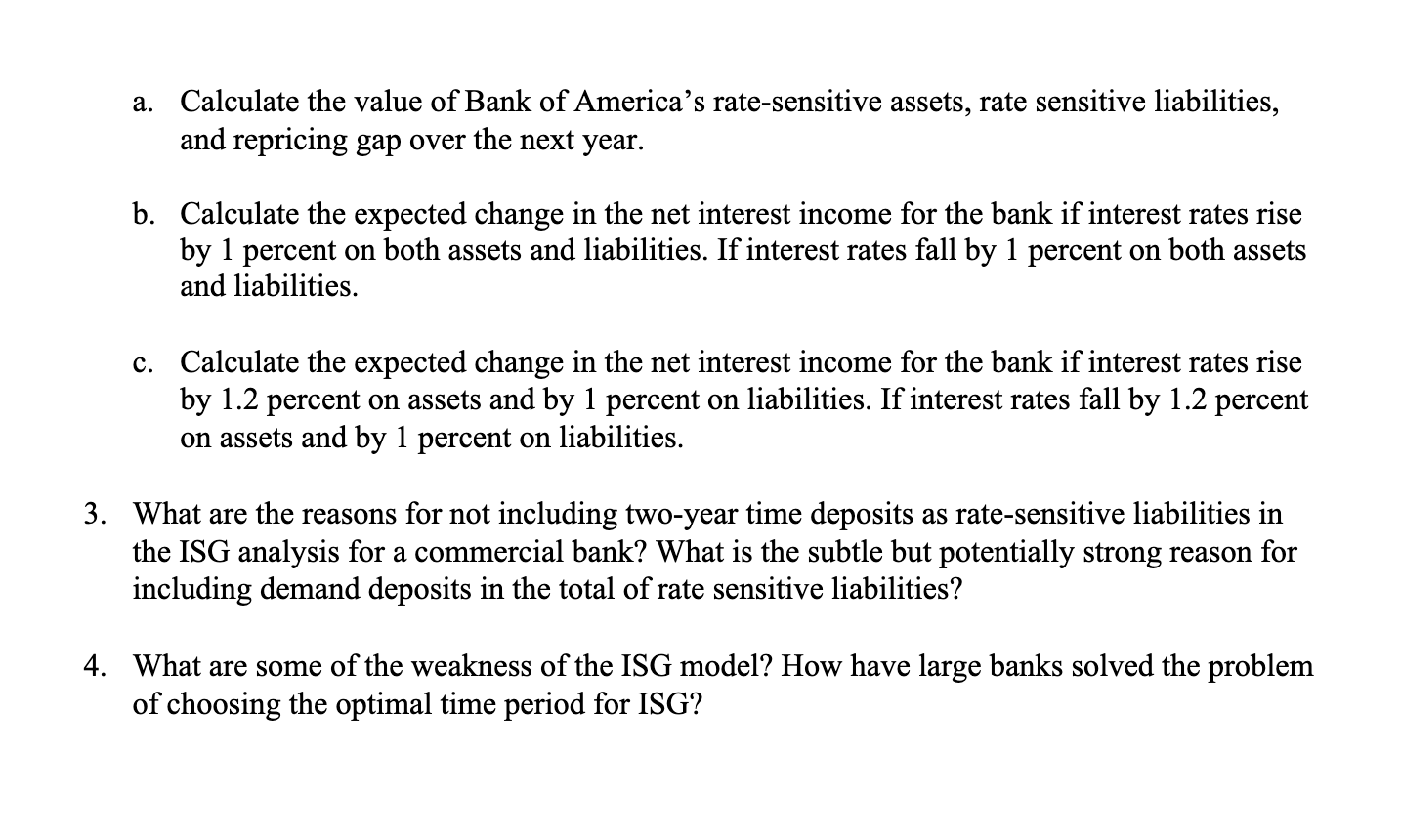 1. What is the interest sensitive gap (ISG)? In