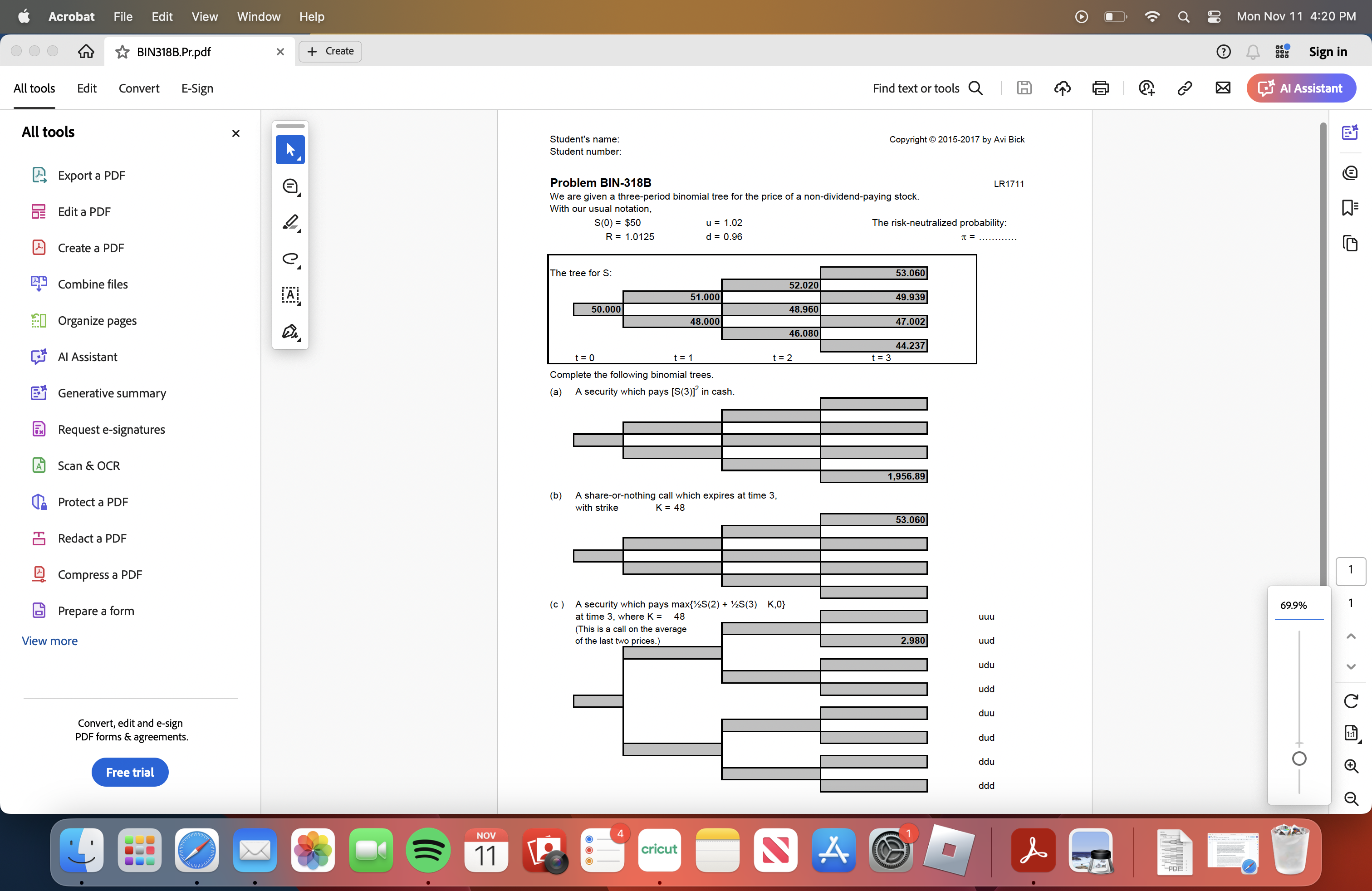 Acrobat File Edit View Window Help 0 2 Q Mon Nov