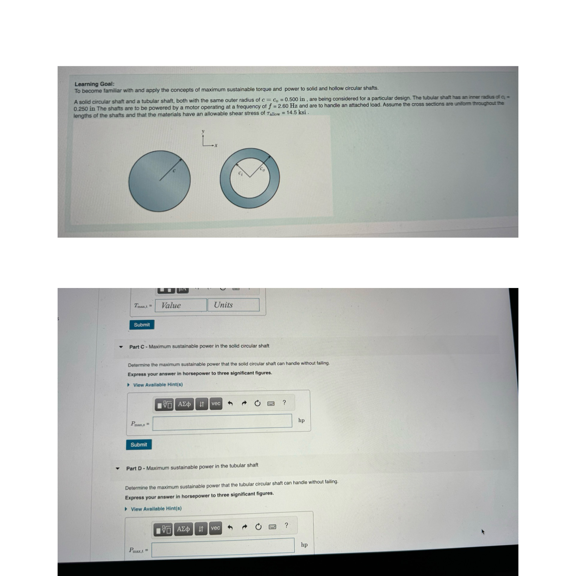 need answers for c&d in hp previous answers