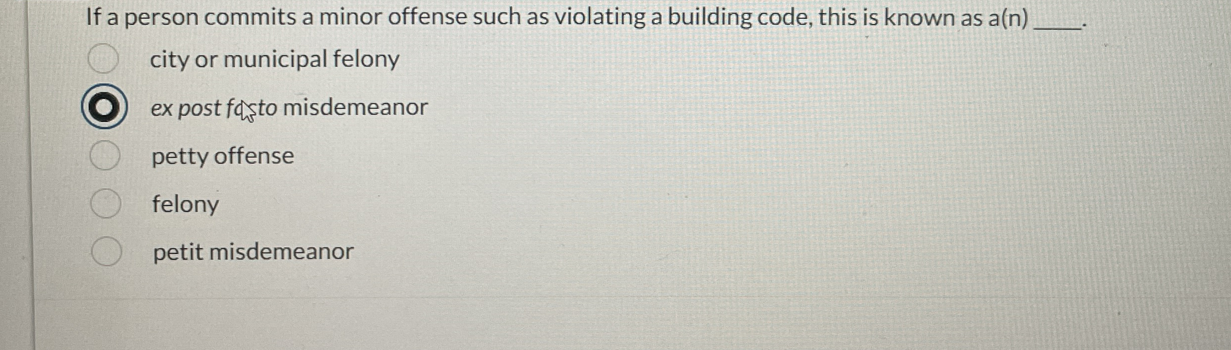 If a person commits a minor offense such as