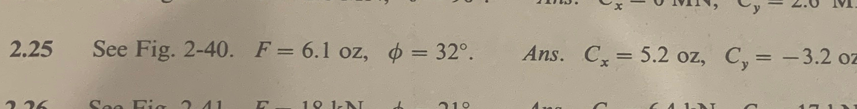 2 . 2 5 See Fig. 2 - 4 0 . F = 6 . 1 o z , = 3 2