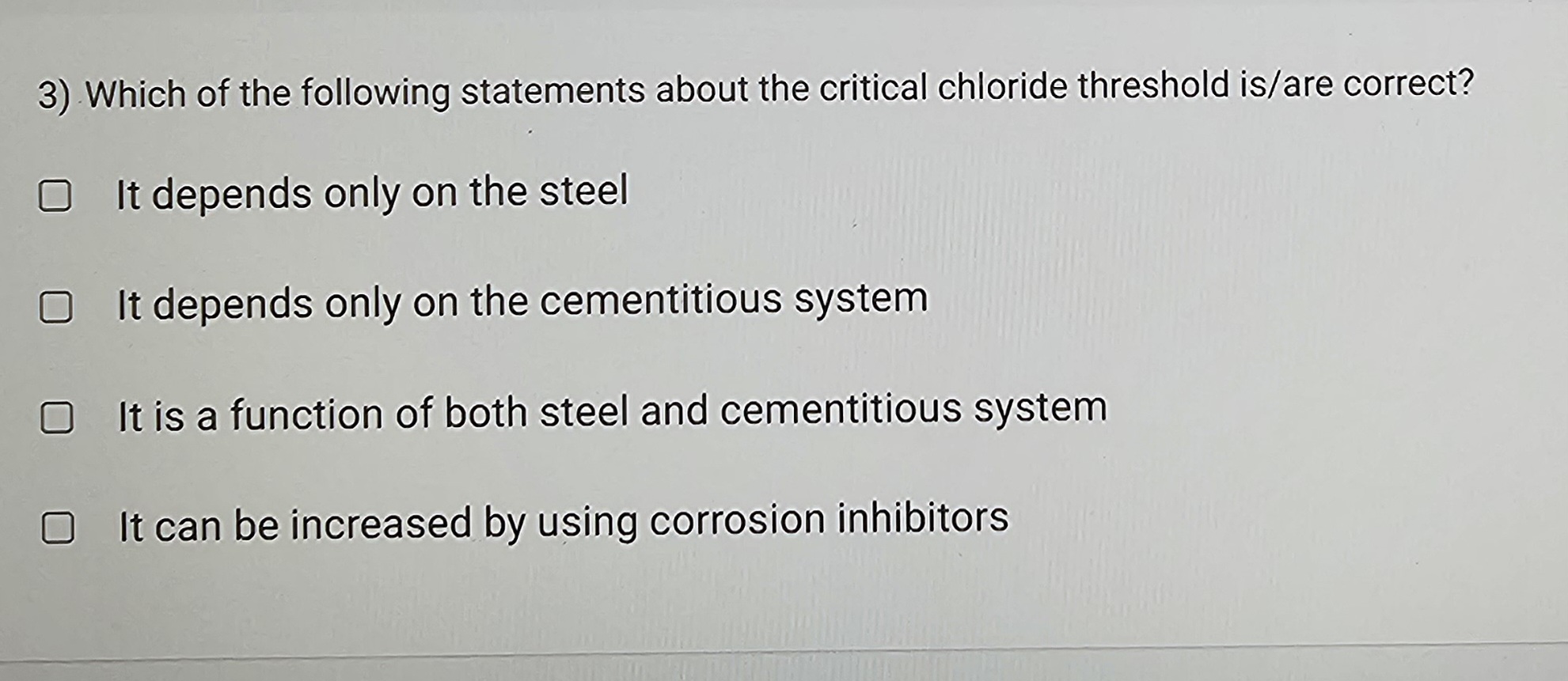 . Which of the following statements about the