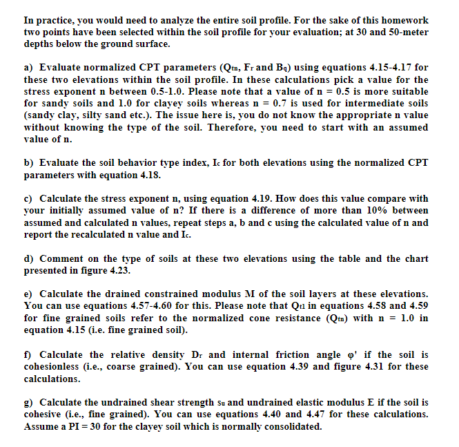 The sounding from a Cone Penetration Test