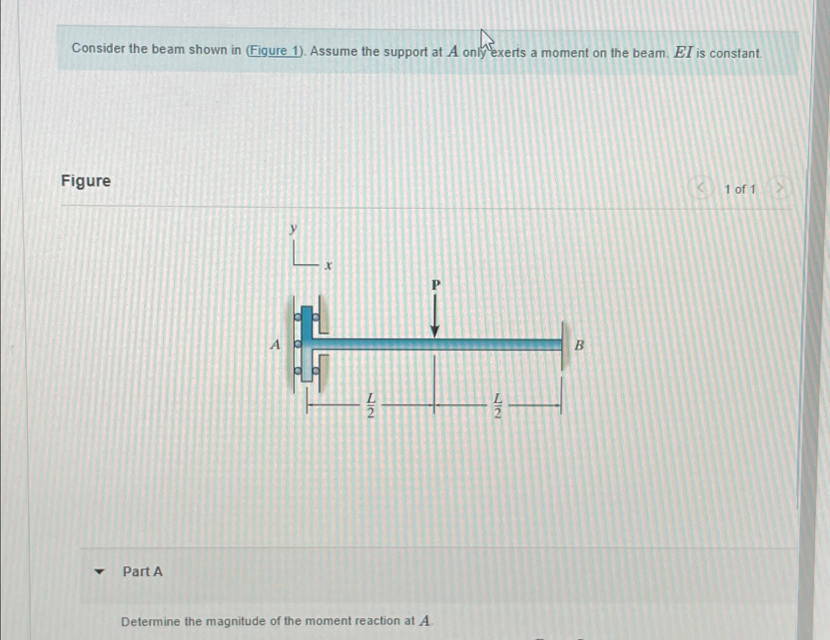 Consider the beam shown in ( Figure 1 ) . Assume
