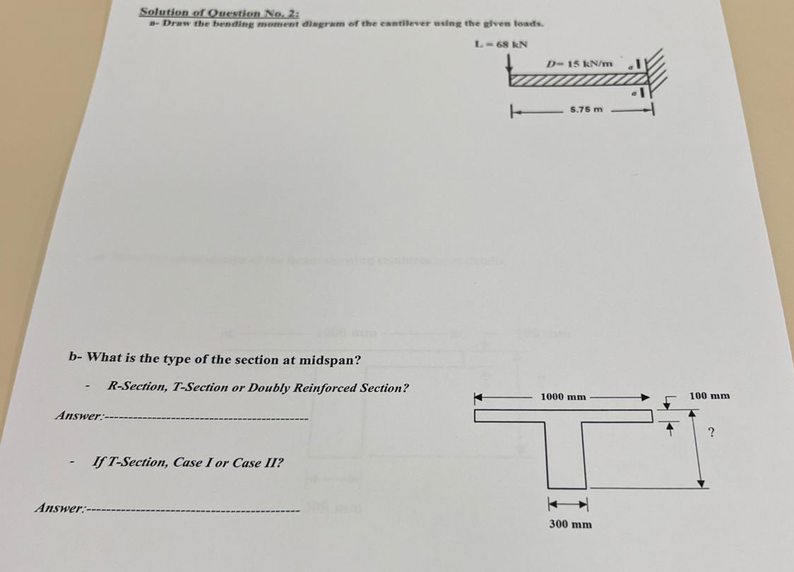 b - What is the type of the section at midspan? R
